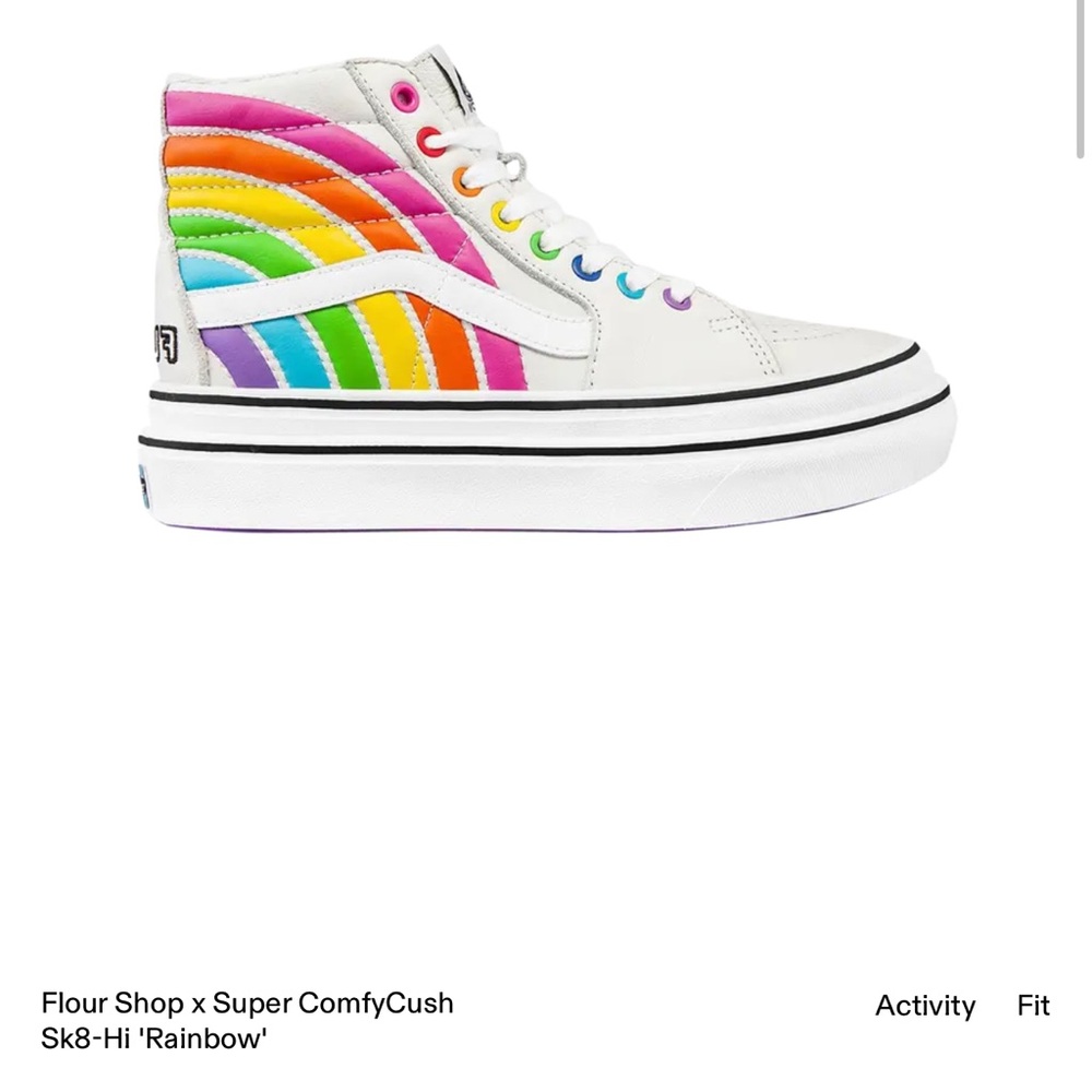 Flour Shop x Super ComfyCush Sk8-Hi 'Rainbow' Vans Rare Platform Sneakers